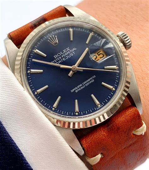 rolex datejust blue dial replacement|Rolex Datejust blue dial vintage.